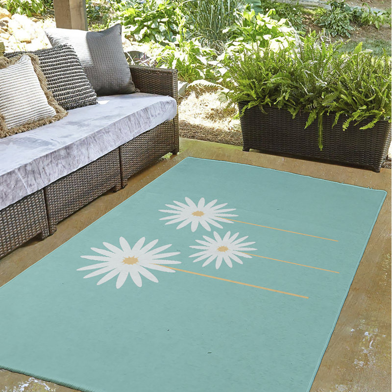 Altom Chenille Floral Indoor Rug, Round 5'