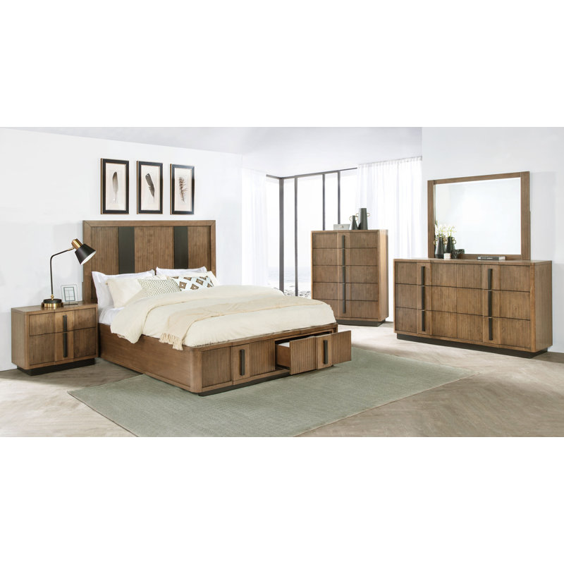 Ingileif 2-drawer Nightstand Bedside Table Ash Brown