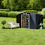 Remises spacieuses en métal, construction en acier, style moderne, utilisation dans le jardin