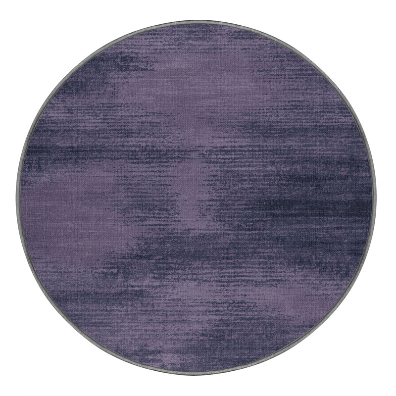 Tapis mauve lavable à la machine, Rond 3 pi