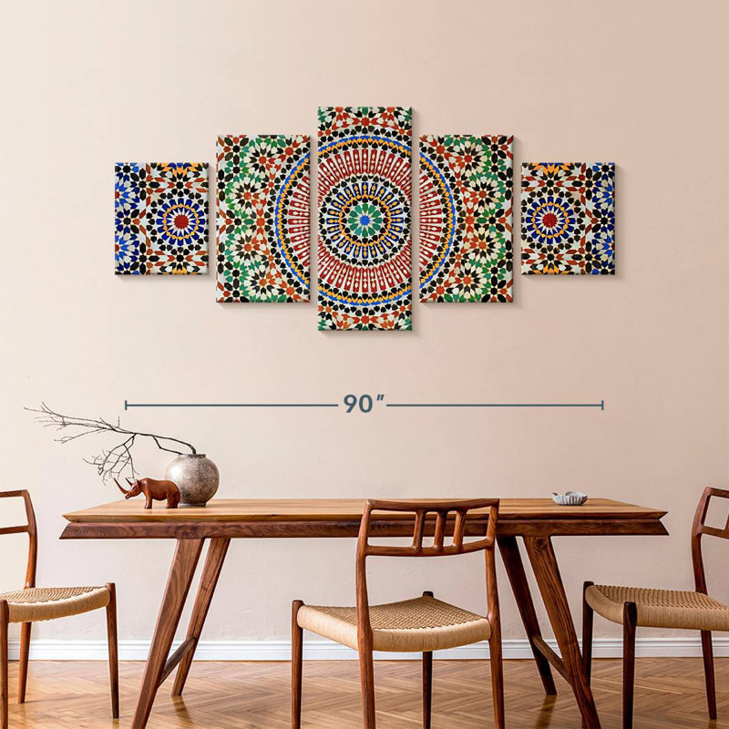 Kerner Traditional Moroccan Mosaic, 42" H x 92" W