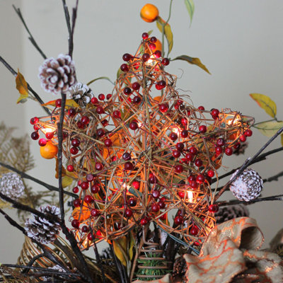 13.5'' Glass Astrology & Stars Lighted Tree Topper