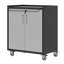 Armoire de rangement en métal robuste avec portes et roues verrouillables - Armoire à outils en acier robuste pour le garage, le bureau et l'organisation à la maison