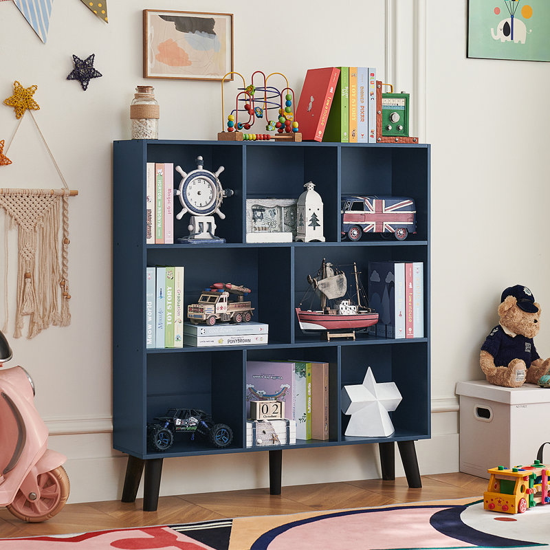 8 Cube Book Shelf,3 Tier Bookshelf With Legs, Modern Open Storage Organizer,Boho Bookcase,Display Cabinet Shelf Free Standing Bookshelves For Bedroom,Living Room,Office
