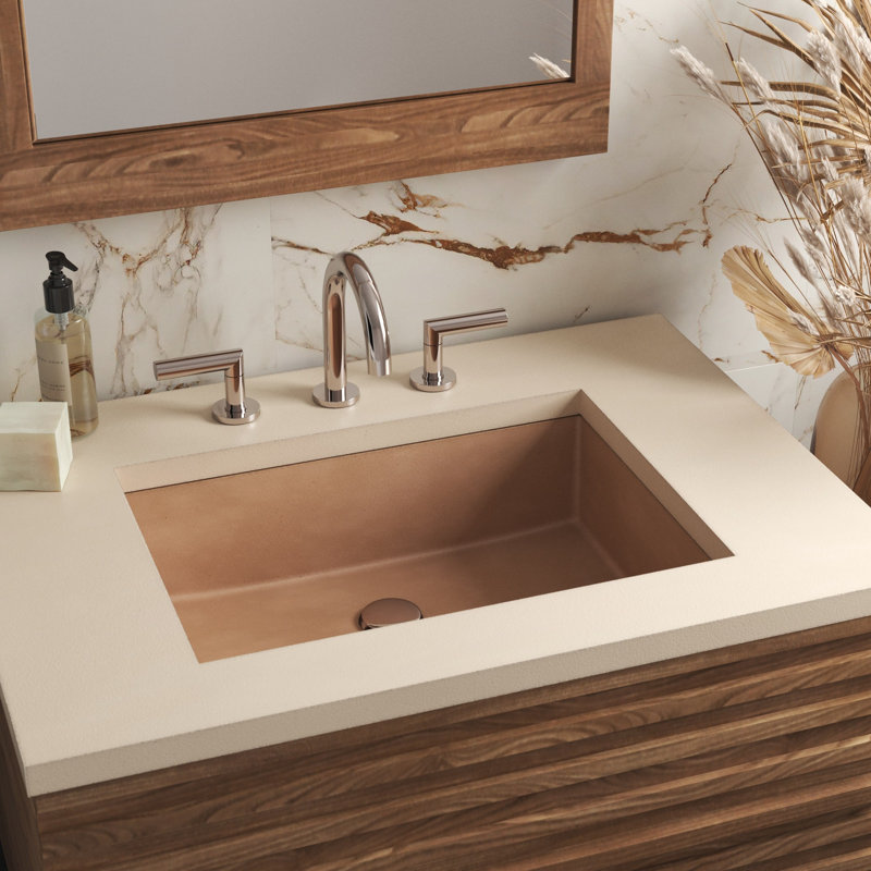 Anacapa 21" Concrete Rectangular Undermount Bathroom Sink, Terracotta