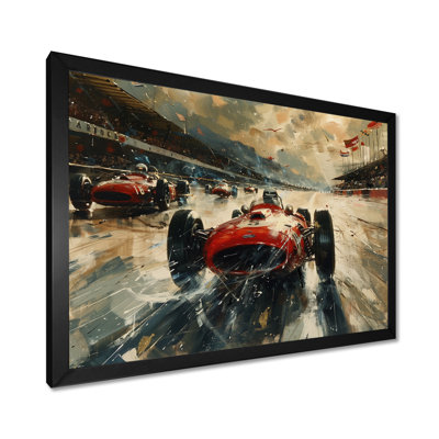 Rétro piste de course de voiture classique II - salon d'art mural