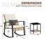 Ensemble de bistro en métal pour 2 personnes avec coussin en bois et ensemble de conversation en osier