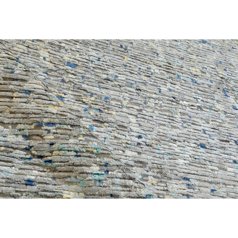 Contemporary Wool Silk Blend Rug