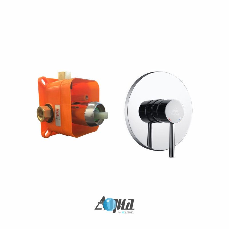 Système de douche à pression équilibrée avec valve brute Aqua Rondo, Chrome