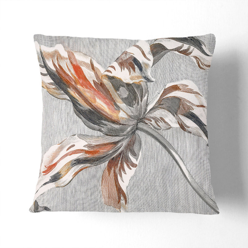 Floral Square Cushion, 40cm H x 40cm W x 15cm D