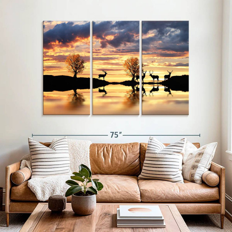 Lakeside Deer, 42" H x 65" W