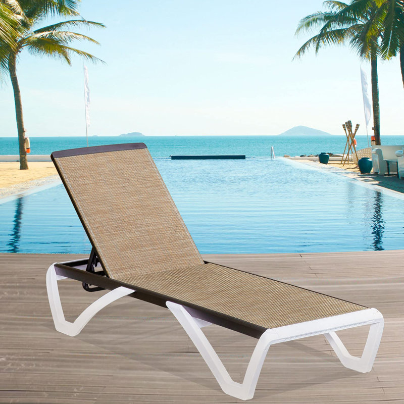 Outdoor Chaise Lounge, Brown