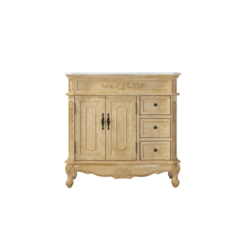 Ensemble de meuble-lavabo simple 36 po Lunette, Beige antique, 36"