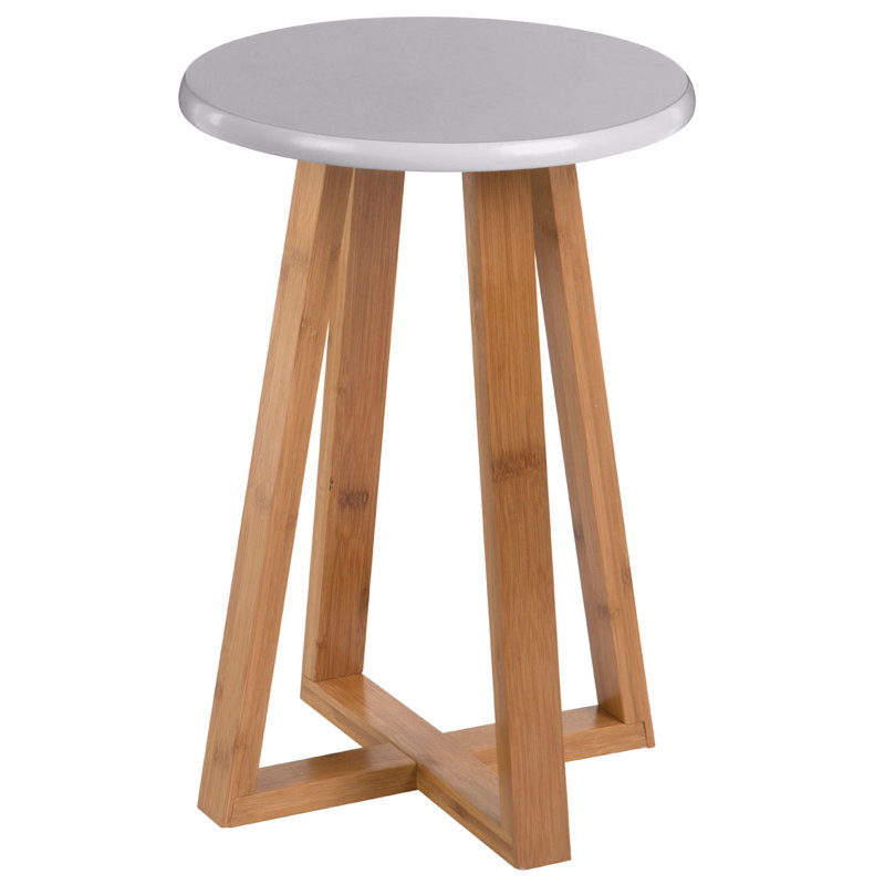 Adair Solid Wood Accent Stool, Grey