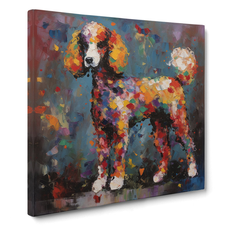 Poodle Abstract Expressionism - Wrapped Canvas, 50cm H x 50cm W x 3cm D