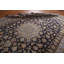 Tapis bleu marine unique en laine noué à la main de style années 1980 11 pi 5 po x 16 pi 3 po 1980S