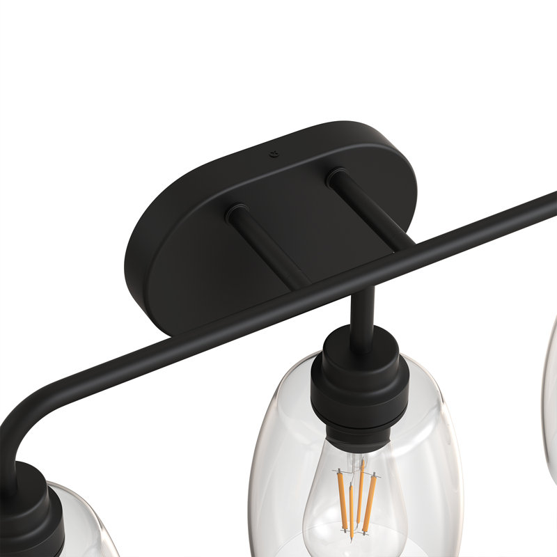 Luminaire de meuble-lavabo 3 lumières 21 po (l) 21 po avec abat-jour en verre transparent