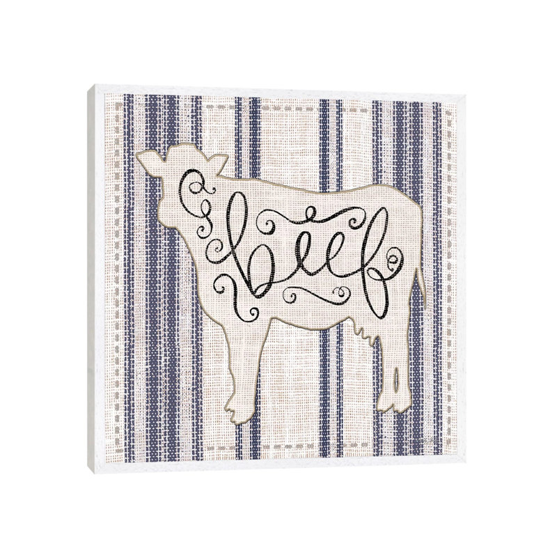 Beef 1 Piece Wall Art on Canvas, 93.98cm H x 93.98cm W x 3.81cm D, White Framed Canvas
