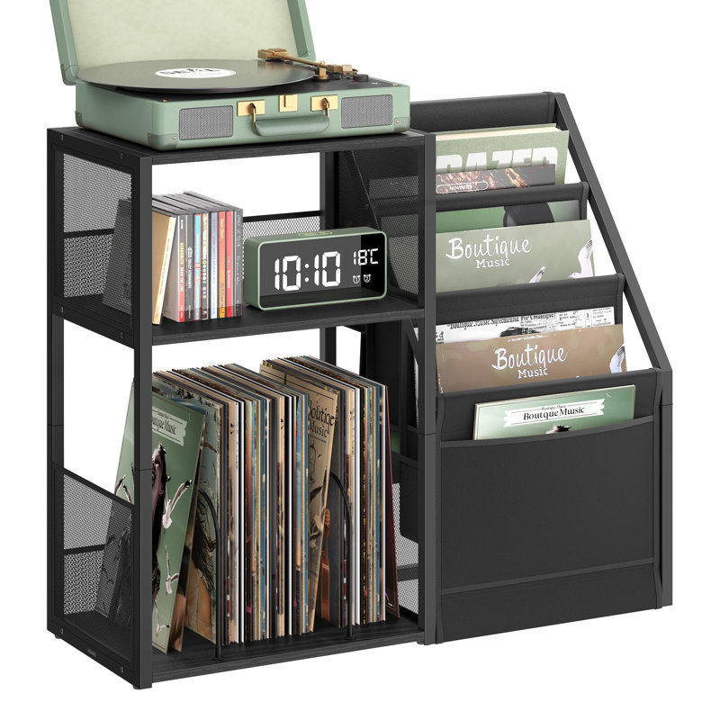 69cm H Media Shelves, Ebony Black