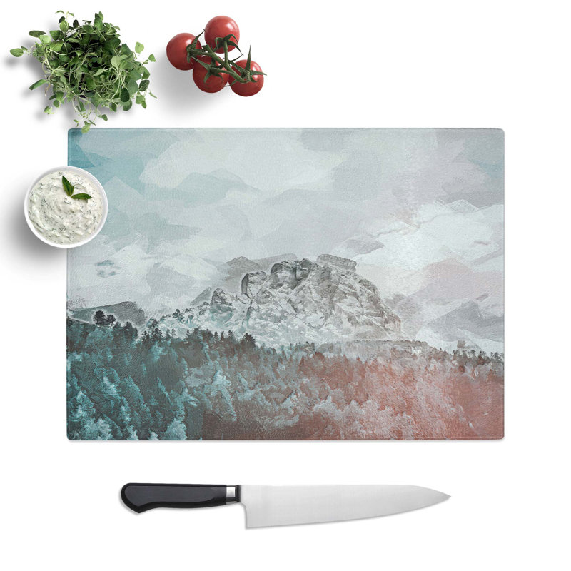 Glass Mountain View in Abstract Chopping Board, 28.5 cm W x 20 cm L
