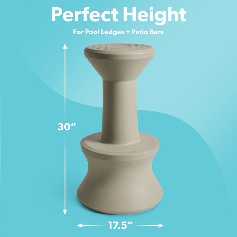 Coast Modern Outdoor Bar Stool for Patio and In Pool Underwater Seating - 30" Weighted, Waterproof Outdoor Chair - Sand, Sand