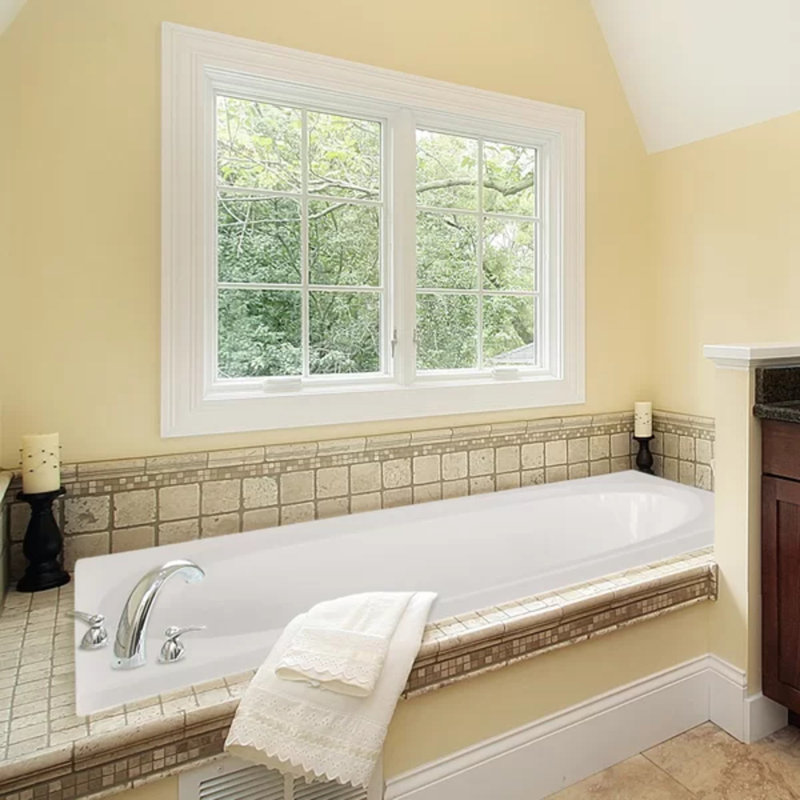 Caribe 72'' x 36'' Air Gelcoat Bathtub, White, Polished Brass