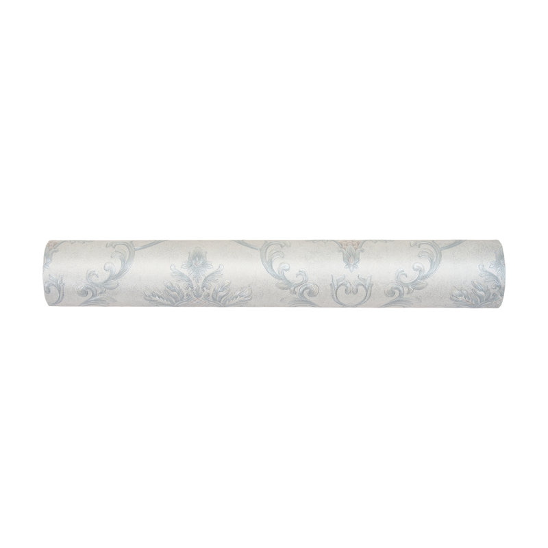 Non-Pasted Non-Woven 3D Embossed Wallpaper Roll, Blue/White