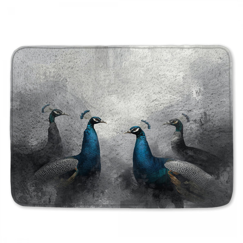 Tapis de bain Group of Peacocks, 34in W x 21in L