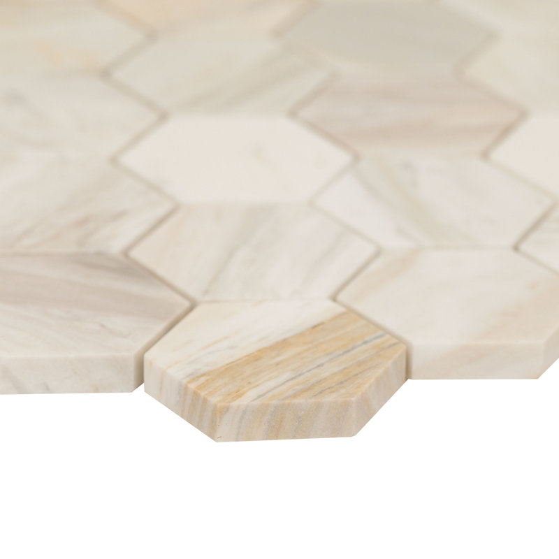 Selene Oro Hexagon 12 in. x 12 in. Honed Marble Mosaic Floor and Wall Tile