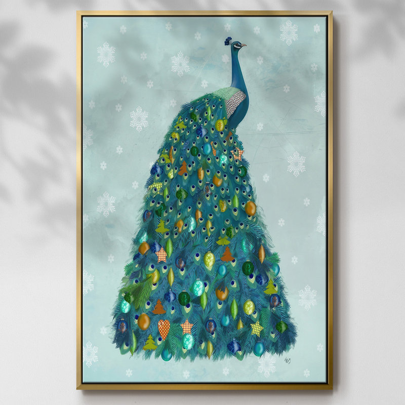 Arbre de Noël Christmas Peacock, Or, H 41 po x l 27 po x P 1,5 po