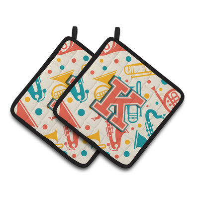 Instruments de musique rétro Potholder