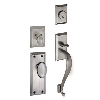 Fifth Avenue Handleset with Single Cylinder Deadbolt and S Grip with Eden Prairie Knob