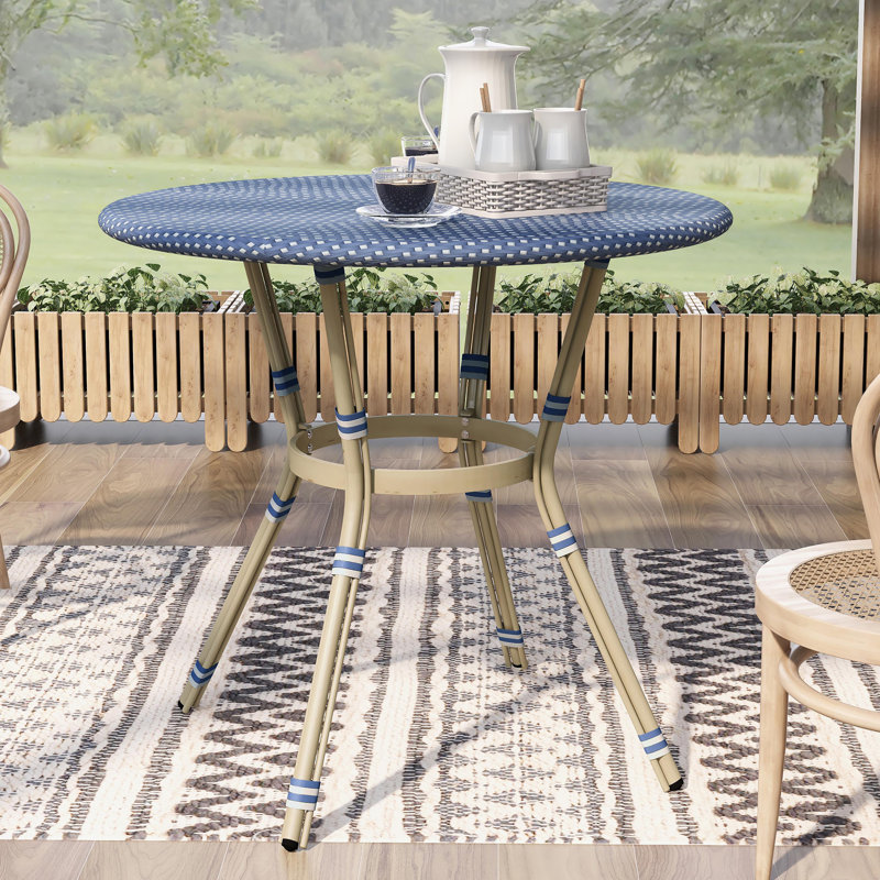 Canaday Round Metal Outdoor Dining Table , in. W in. D, 39.5" W x 39.5" L x 36" H