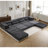 Compression Mahjong Sofa,Convertible Floor Sofa Bed,DIY Boneless Modular Sectional Sofa,No Assembly Required,Circle Fleece Fabric,Oversized 4 Seater With 1 Ottoman,Dark-Grey-70228431