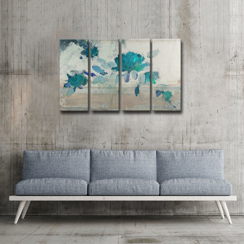 Ensemble de 4 reproductions d’art sur toile tendue "Painted Petals IV-B" par Tristan Scott