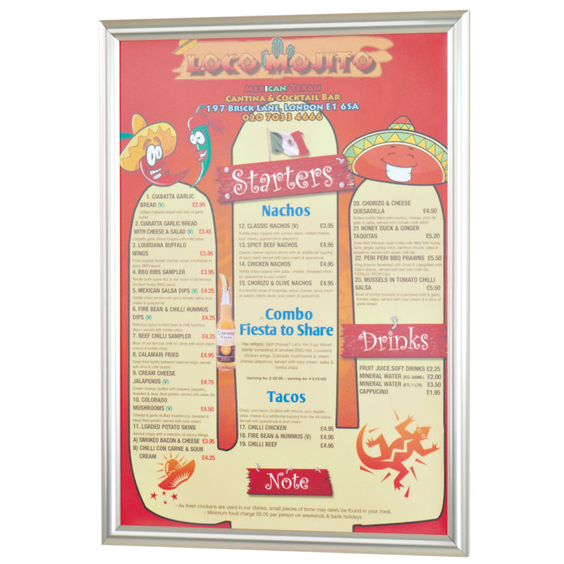 Busygrip Stainless Steel Poster Frame, 59.4 cm H x 42 cm W