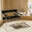 Fauteuil d'appoint en cuir et acier inoxydable-137432535