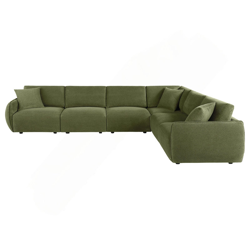 Canapé modulaire 6 pièces 6 pièces, Green Fabric