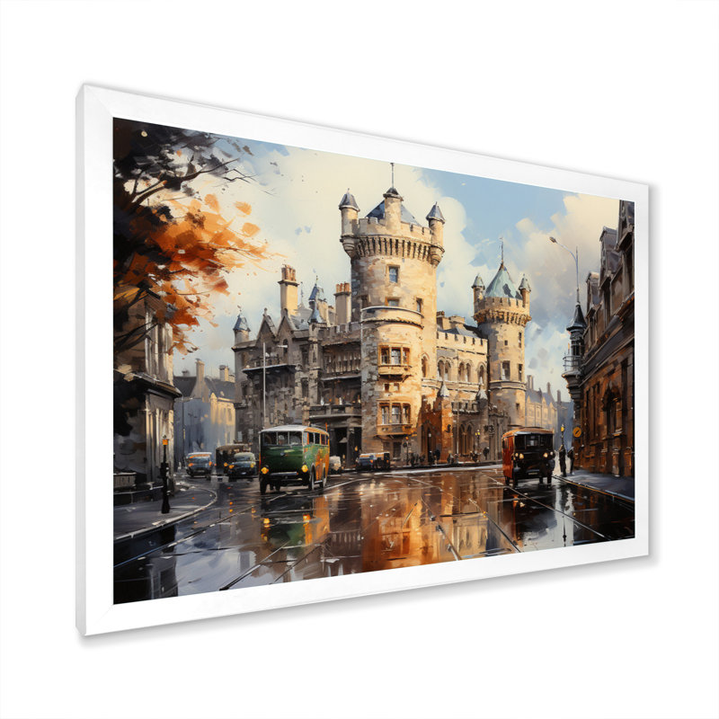 " Ireland Dublin Castle Extremely II ", White Single Picture Framed, 12" H x 20" W x 1" D