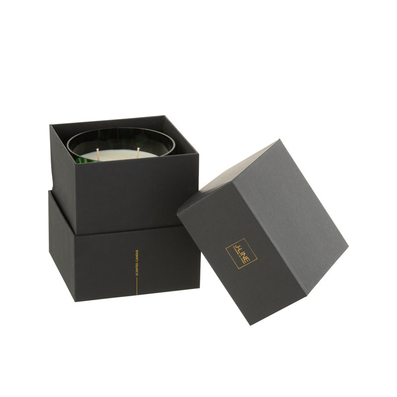 Scented Designer Candle with Metal Holder, 16cm H x 12.7cm W x 12.7cm D, Green