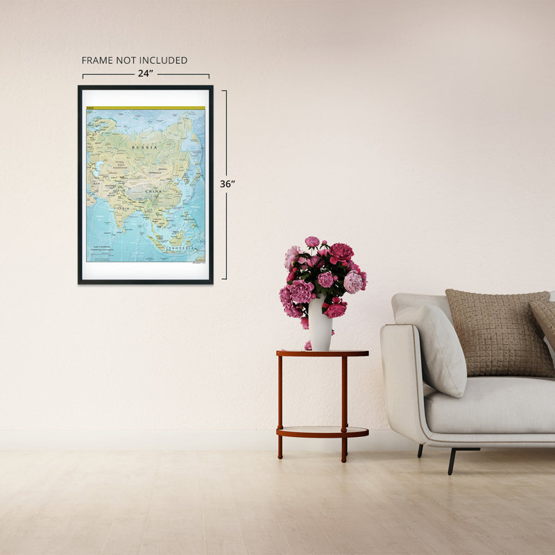 " 2021 Asia Map;2021 Asia Map ", 36" H x 24" W