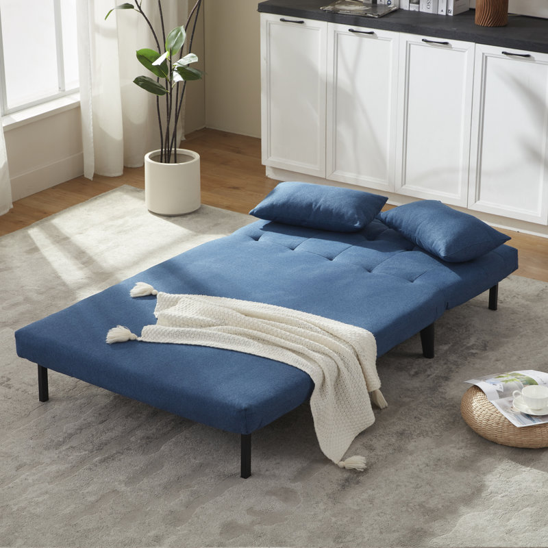 Upholstered Linen Accent Chair, loveseat, Blue