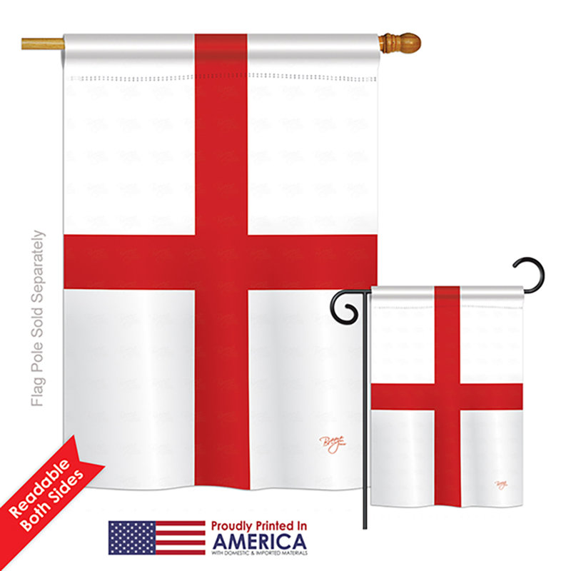 2 pièces angleterre (croix de l’george george) du monde du monde, ensemble de 2 côtés en polyester décoratif vertical