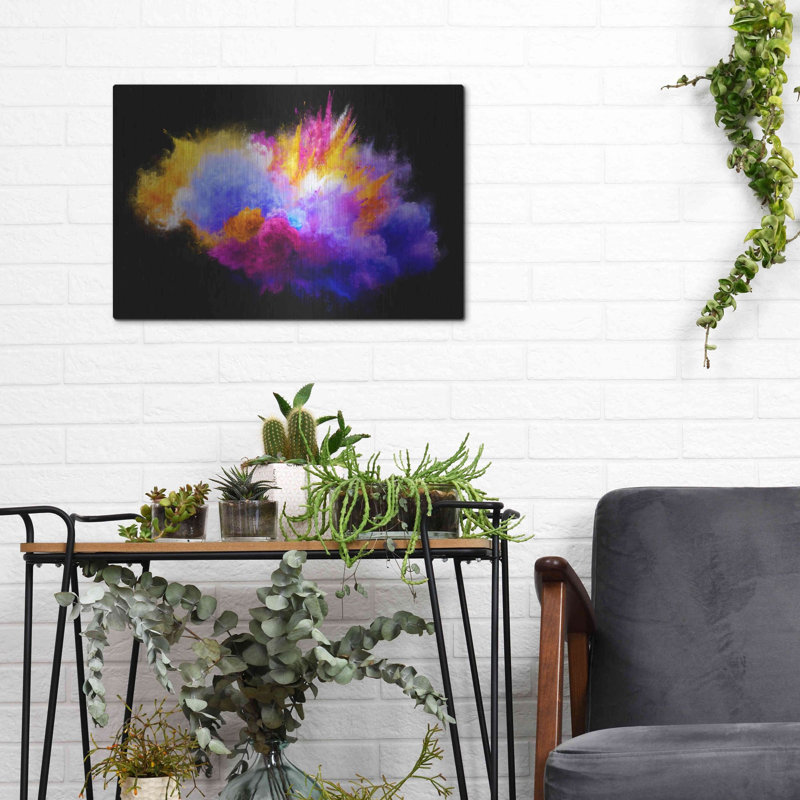 «Colorful Eruption» par Epic Portfolio, art mural en métal, H 12 po x l 16 po