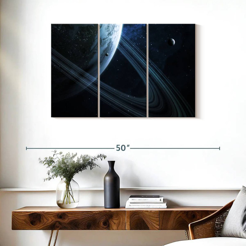 Oberle Earth-Like Ringed Planet, 24" H x 38" W