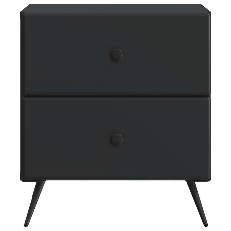 43cm W Manufactured Wood Bedside Table, Black