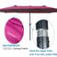 Très grand parasol de patio double 15 pi x 9 pi - coloré avec manivelle et évents pour la terrasse de jardin-130189574