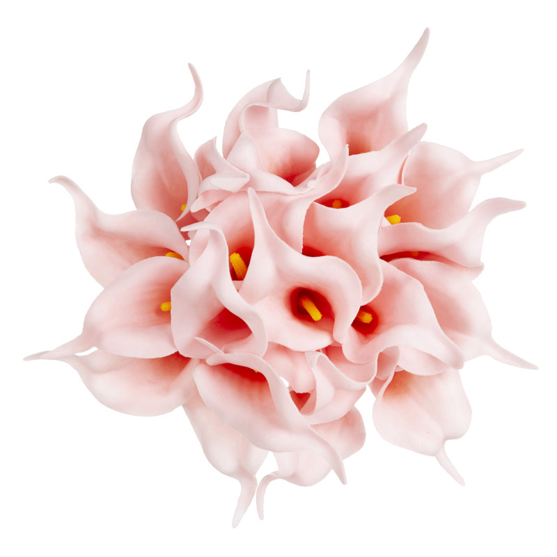 Lys de Calla artificiel 24 pièces avec tiges - Fleurs artificielles pour décoration intérieure, Rose
