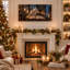 «Snowy Owl on Open Bible in Candlelit Cathedral», art mural sur toile-24448530