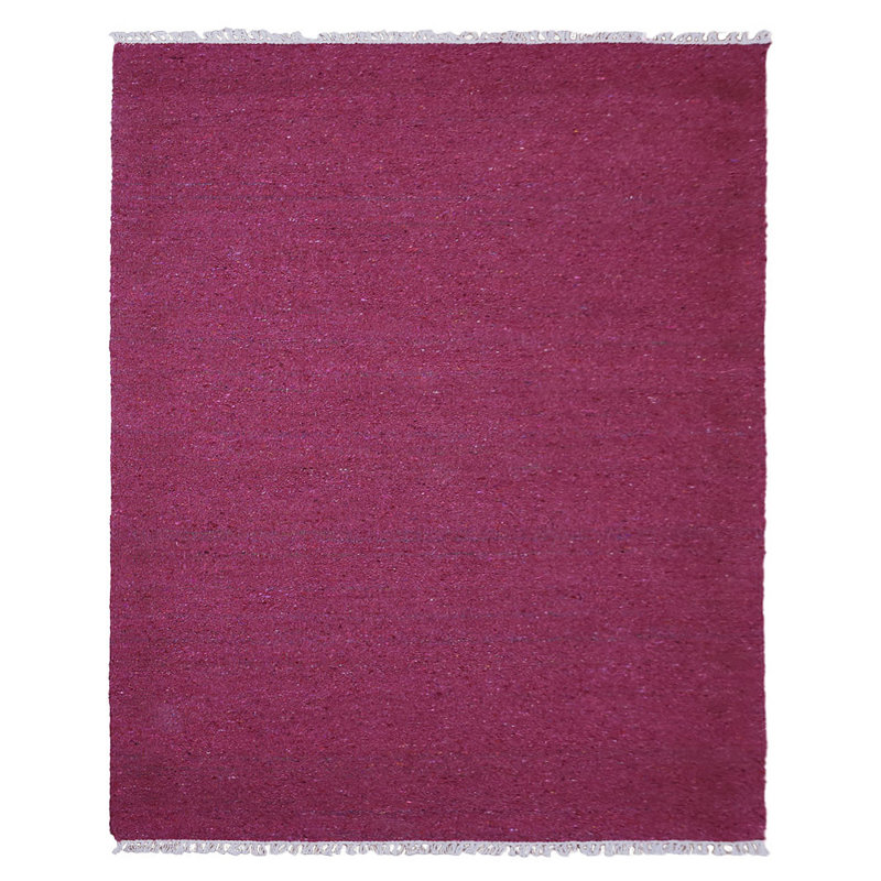 Hand Woven Solid Pink Cotton & Polyester Rectangle Indoor Area Rug, Rectangle 3' x 5'